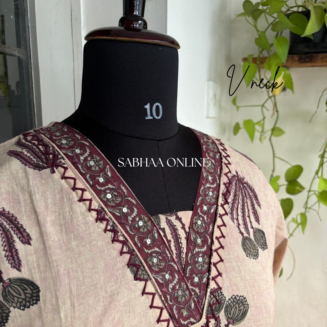 Dipti - Light Mauve and Magenta Cotton Kurti 3pc set