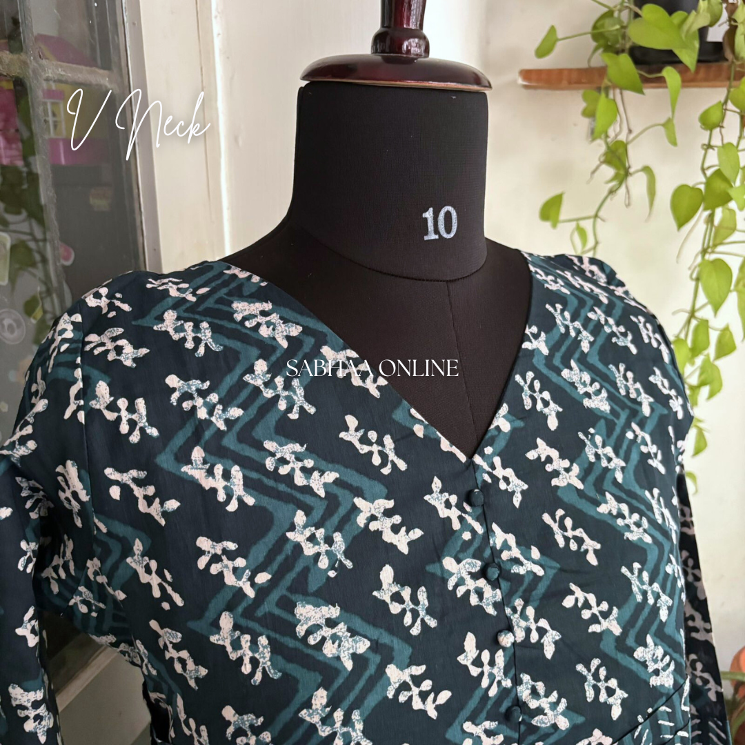 Dorothy - Indigo Blue Cotton Kurti 3pc set with lining