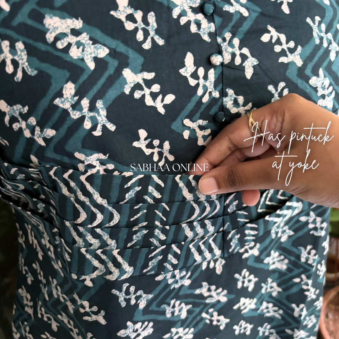 Dorothy - Indigo Blue Cotton Kurti 3pc set with lining