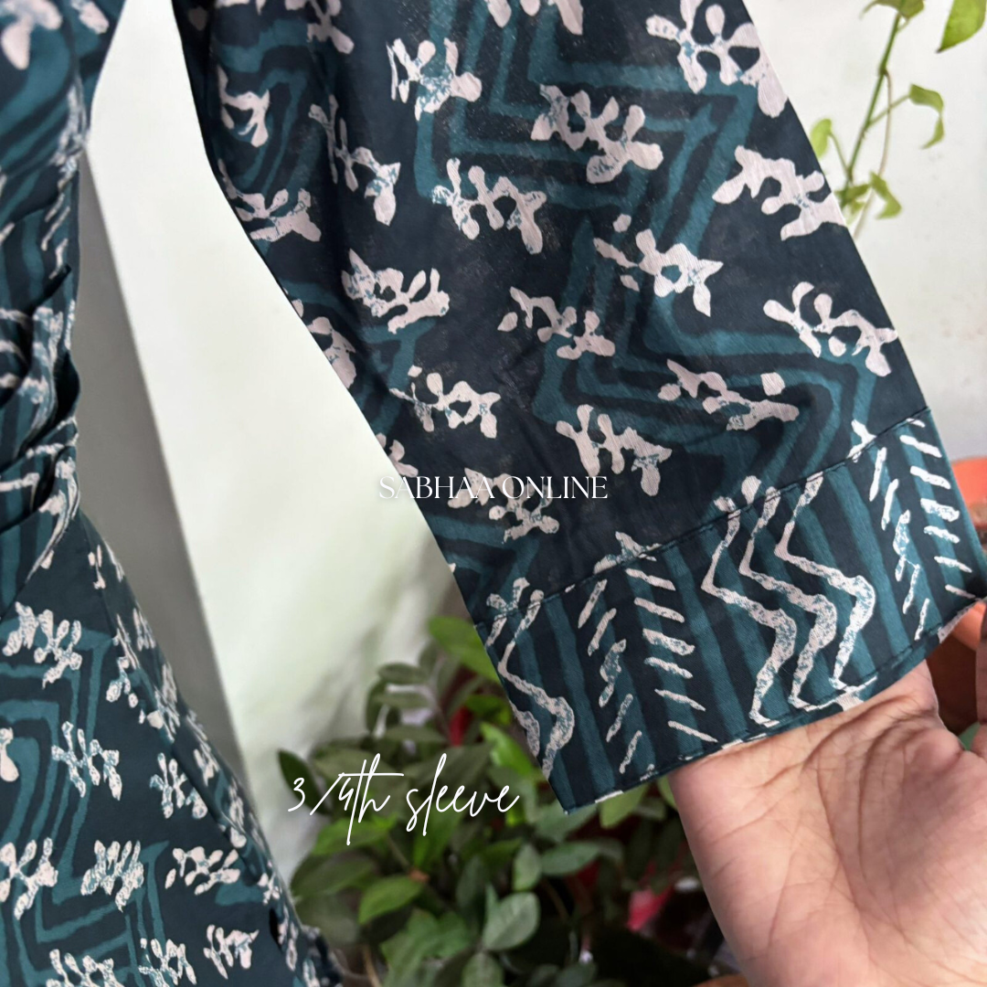 Dorothy - Indigo Blue Cotton Kurti 3pc set with lining