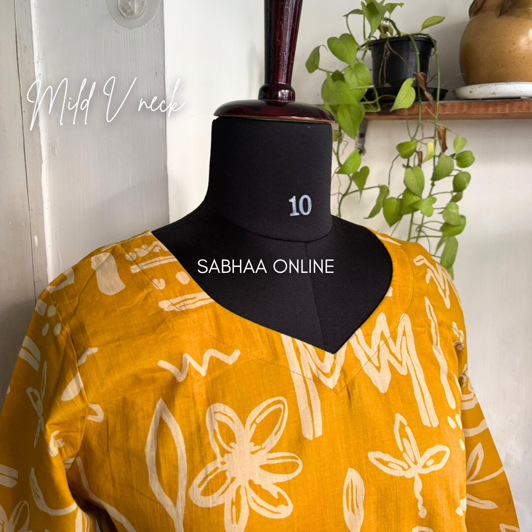 Emma - Mustard Yellow Cotton kurti 3pc set with lining- LN6