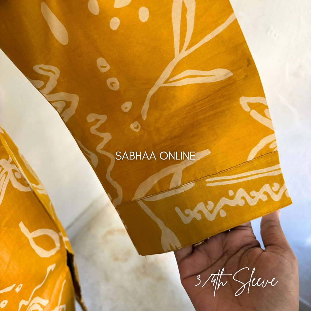 Emma - Mustard Yellow Cotton kurti 3pc set with lining- LN6