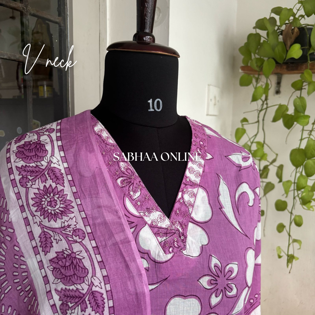 Jose - Fuschia Pink Cotton Kurti 3pc set