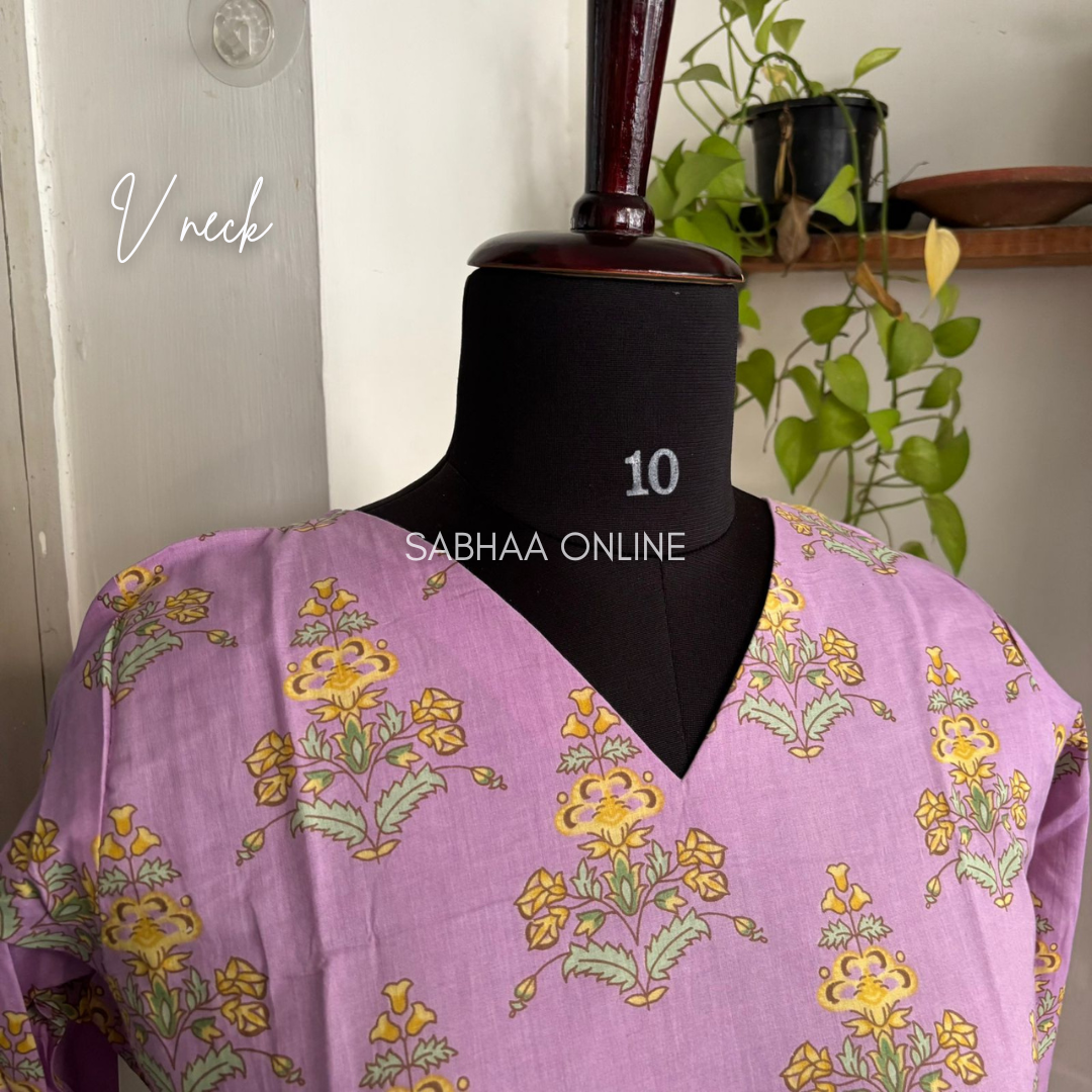 Kenny - Lavendar Cotton Kurti 3pc set with lining