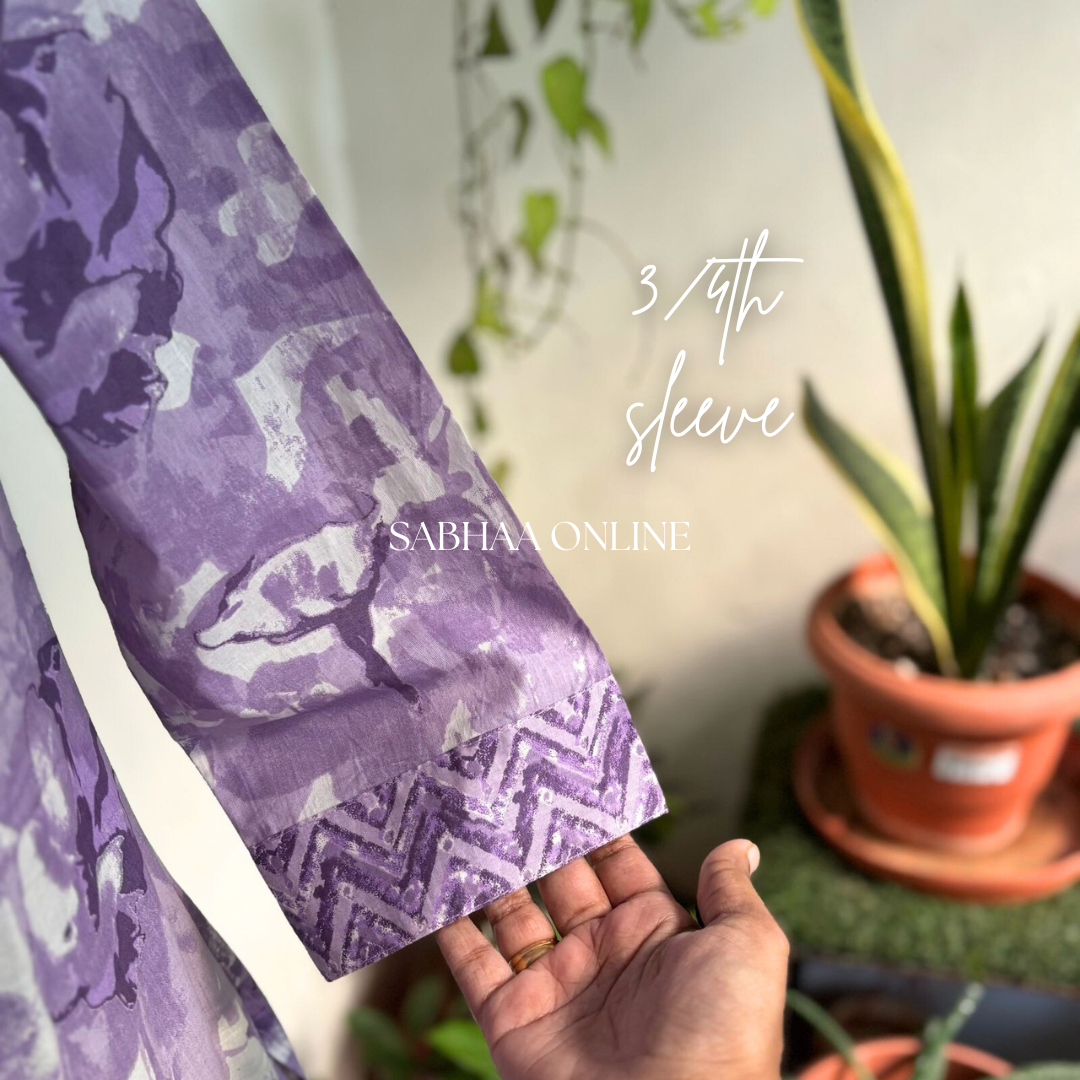 Lily - Lavendar Cotton kurti 3pc set