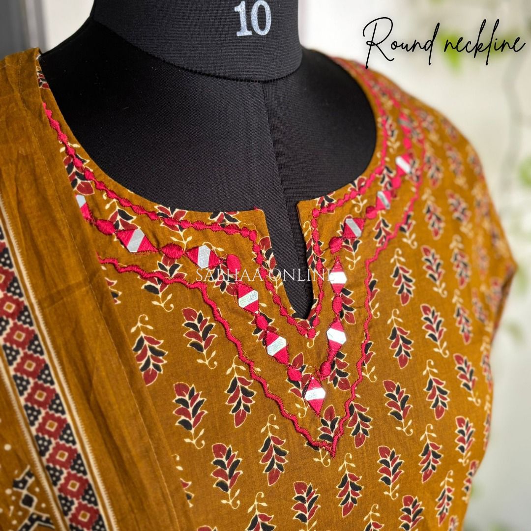 Mitali - Mustard Yellow Cotton kurti 3pc set