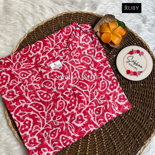 Ruby Pink Cotton Short kurti