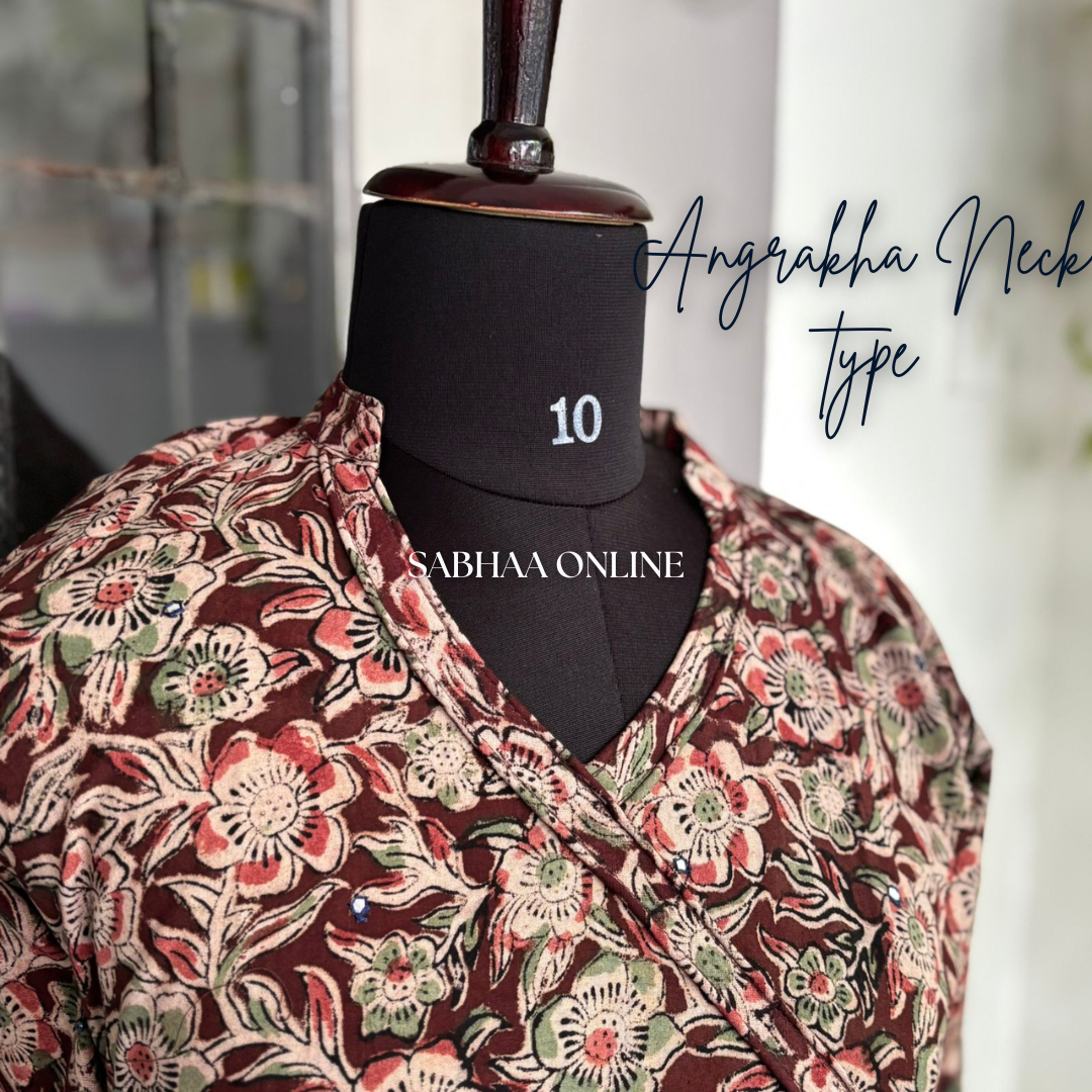 Tira - Burnt Umber Kalamkari Cotton Kurti pant set