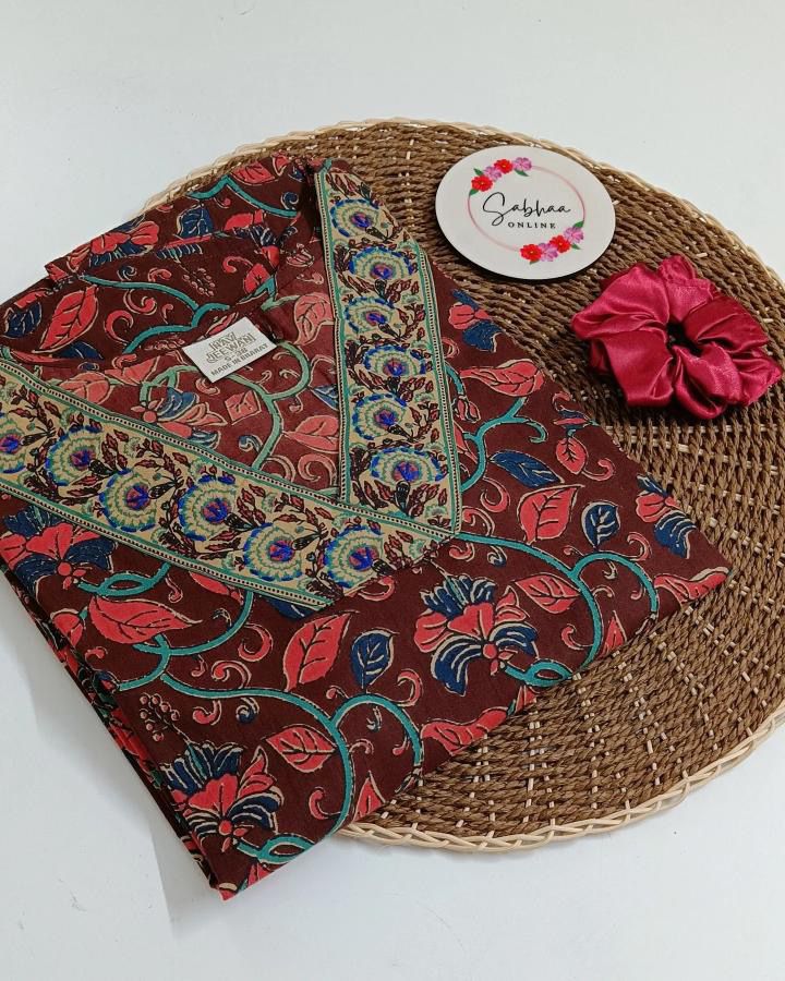 Insha - Brown Kalamkari Cotton kurti