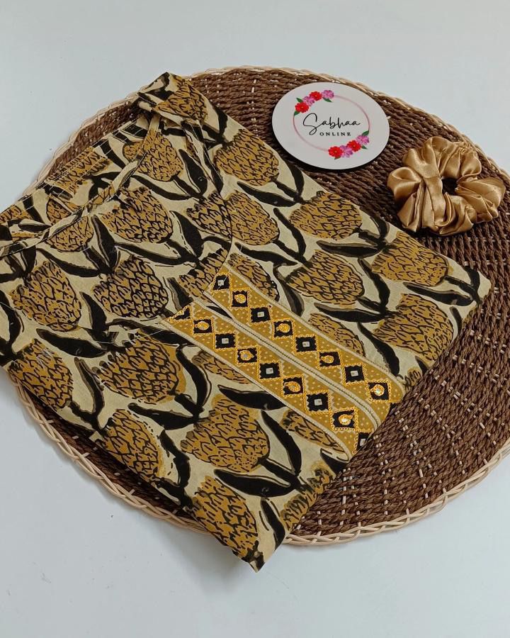 Ibru - Yellow Kalamkari Cotton kurti