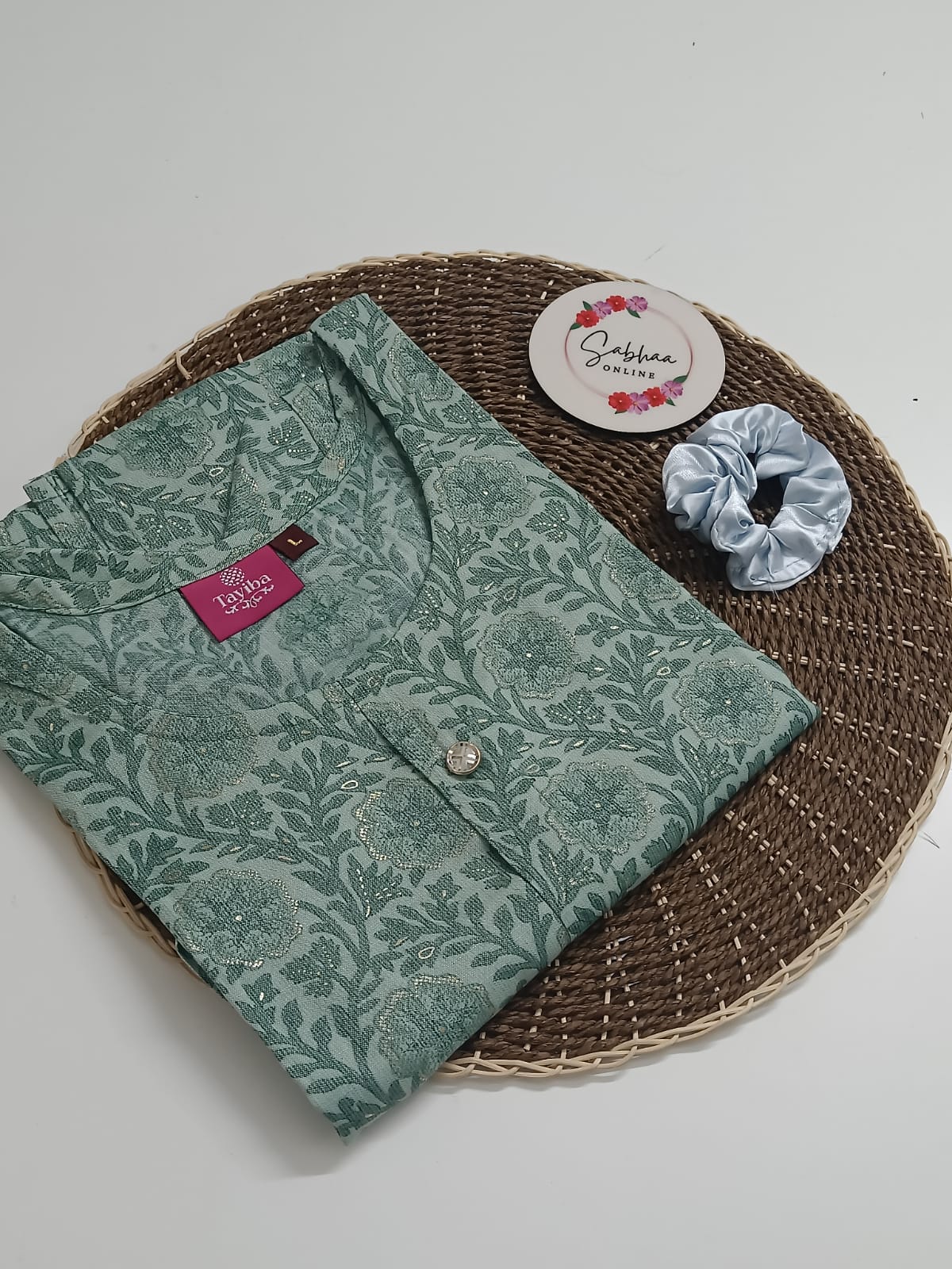 Teal Rayon Single Kurti