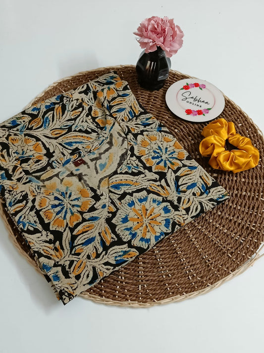 Black Kalamkari Cotton Short Kurti