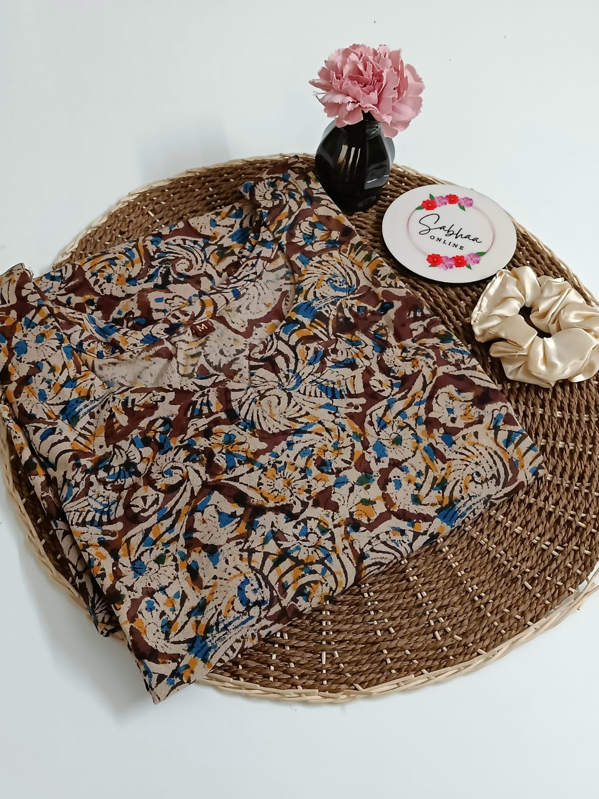 Brown Kalamkari Cotton Short kurti