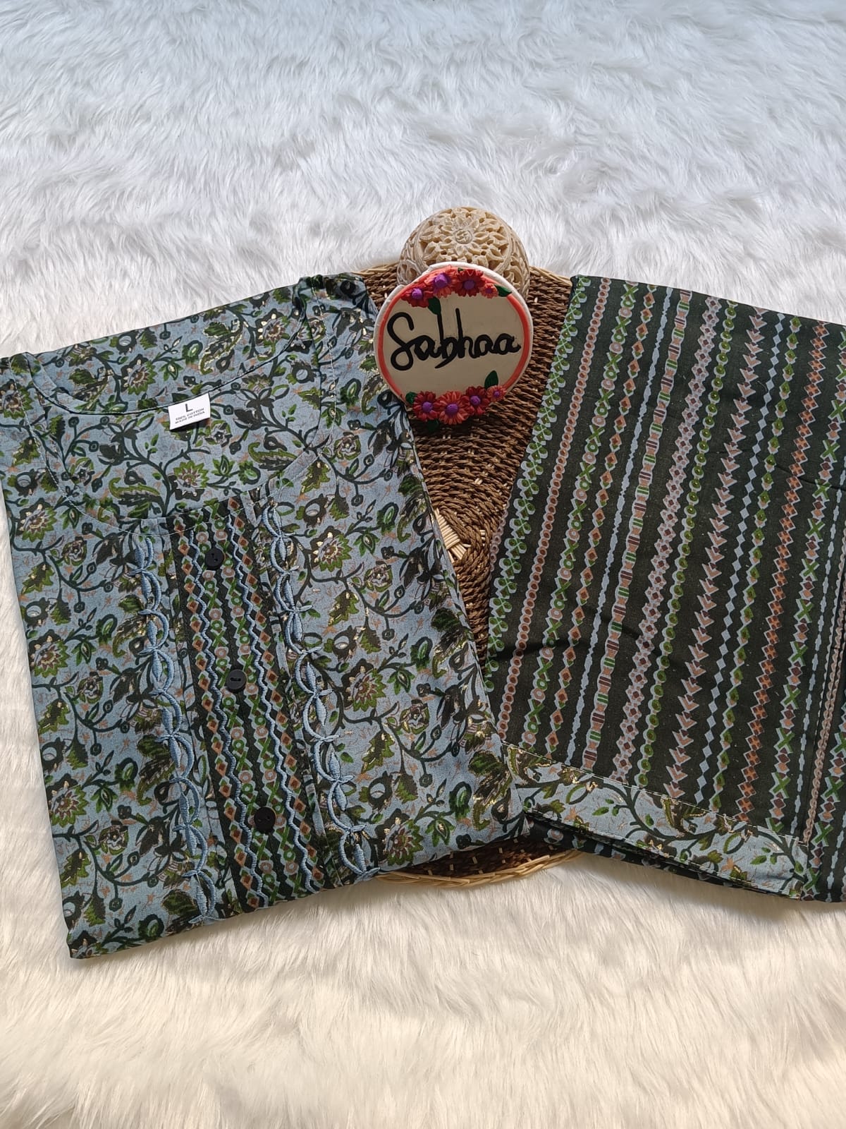 Blue Rayon Kurti pant set