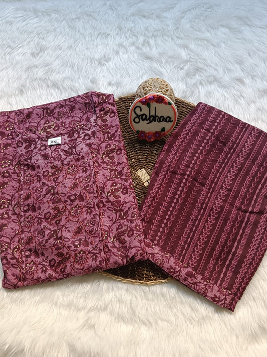 Pink Rayon Kurti Pant set