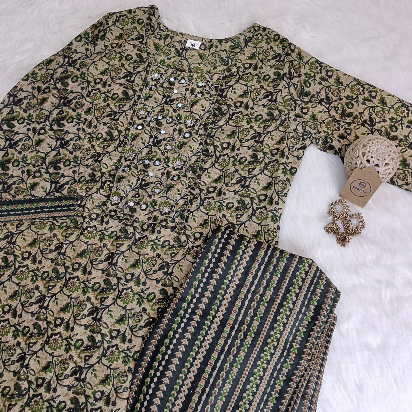 Green Rayon Kurti pant set