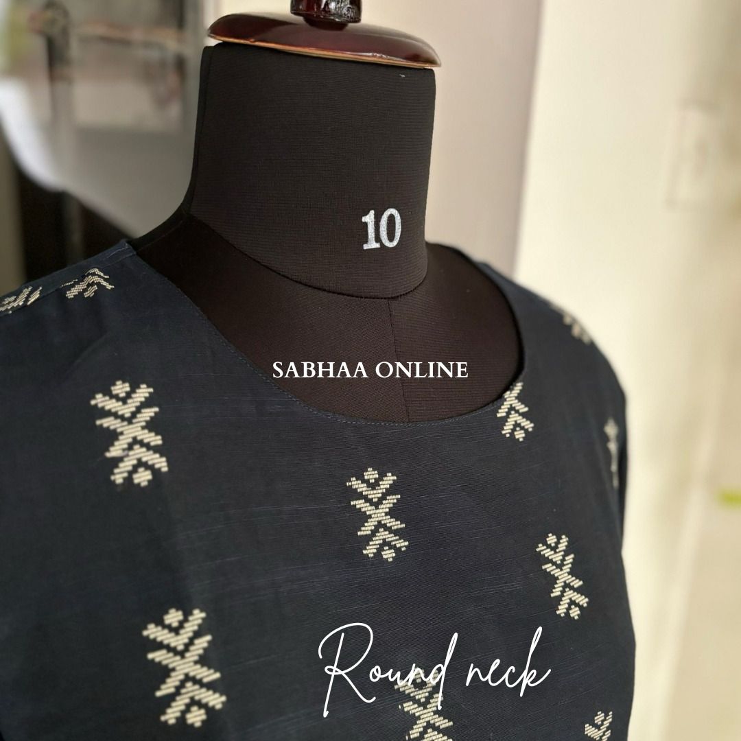 Navy Blue Cotton kurti with lining