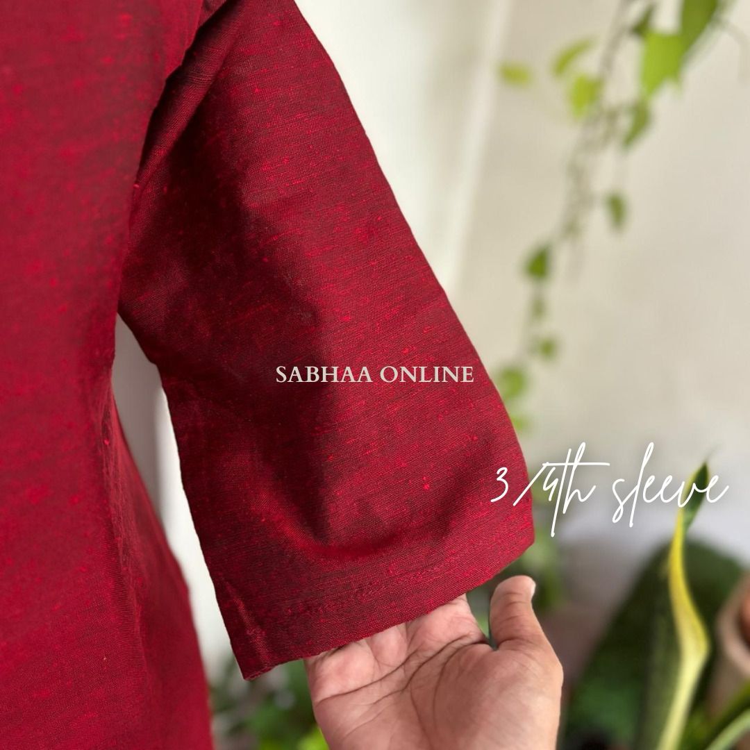 Bold Red Cotton Kurti with lining