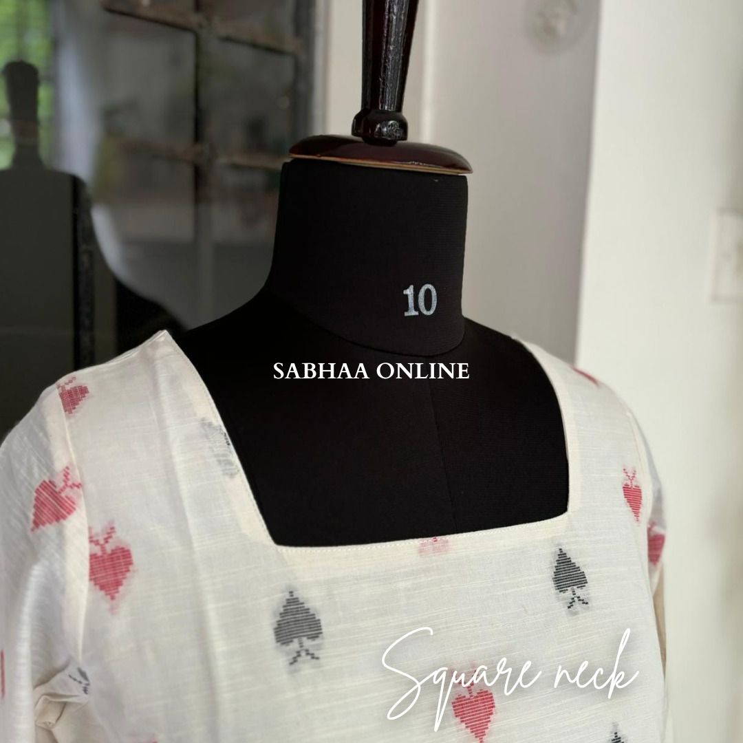 Spade White Cotton Kurti with lining