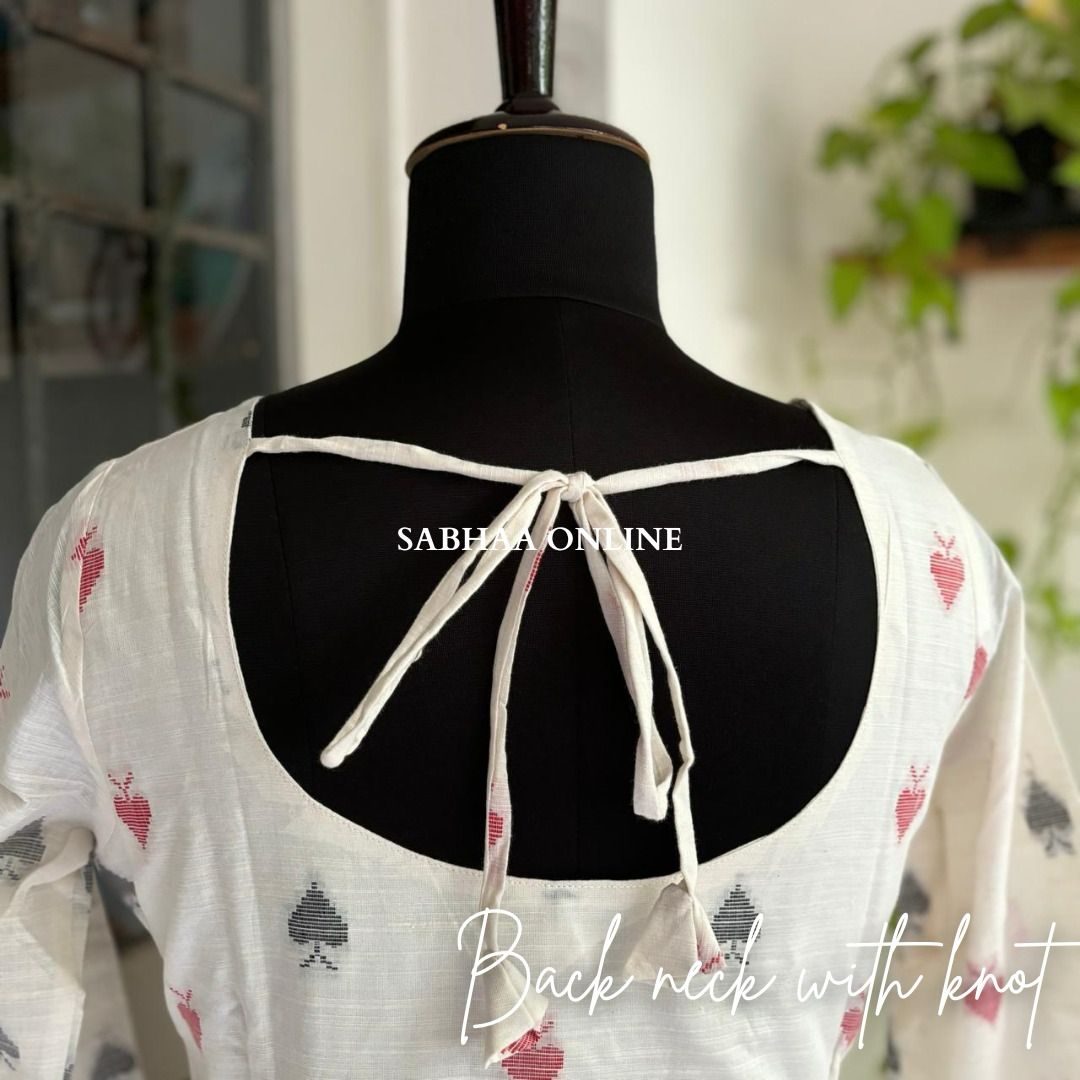 Spade White Cotton Kurti with lining