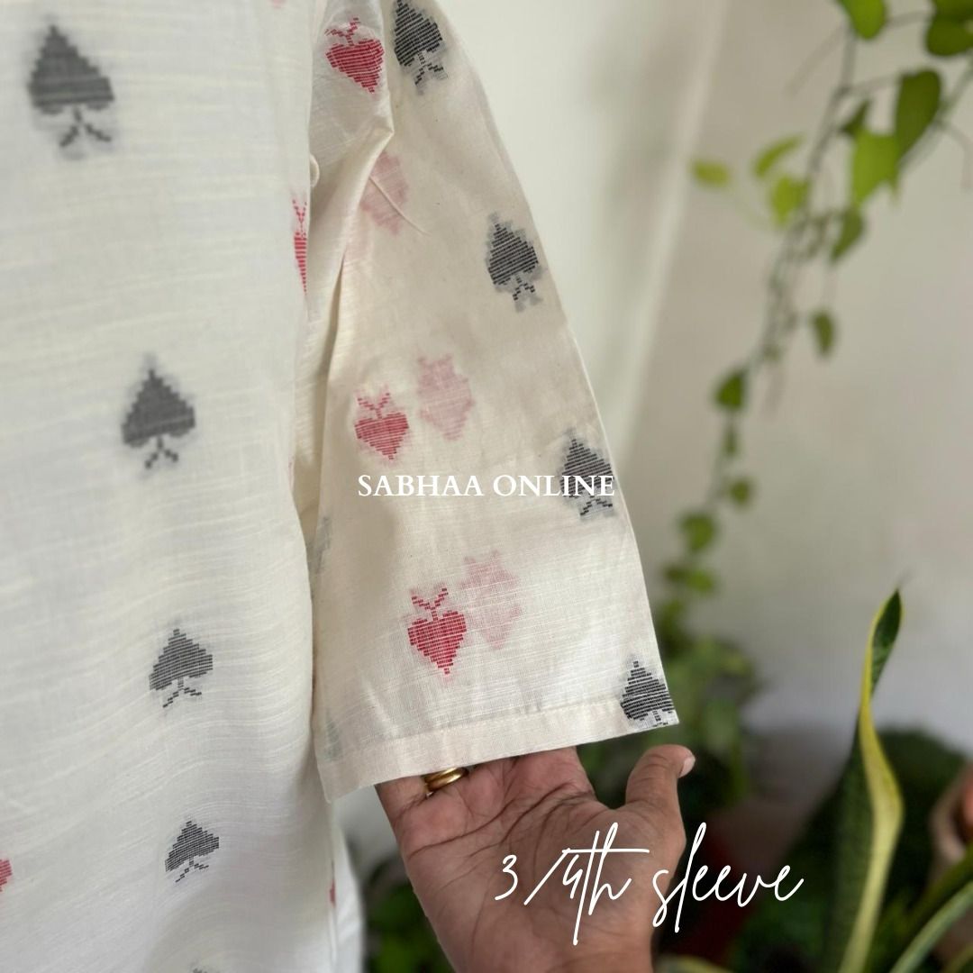 Spade White Cotton Kurti with lining