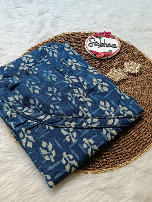 Blue (Leaf) Indigo Cotton Kurti
