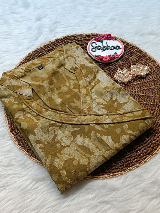 Green Dabu Cotton Kurti