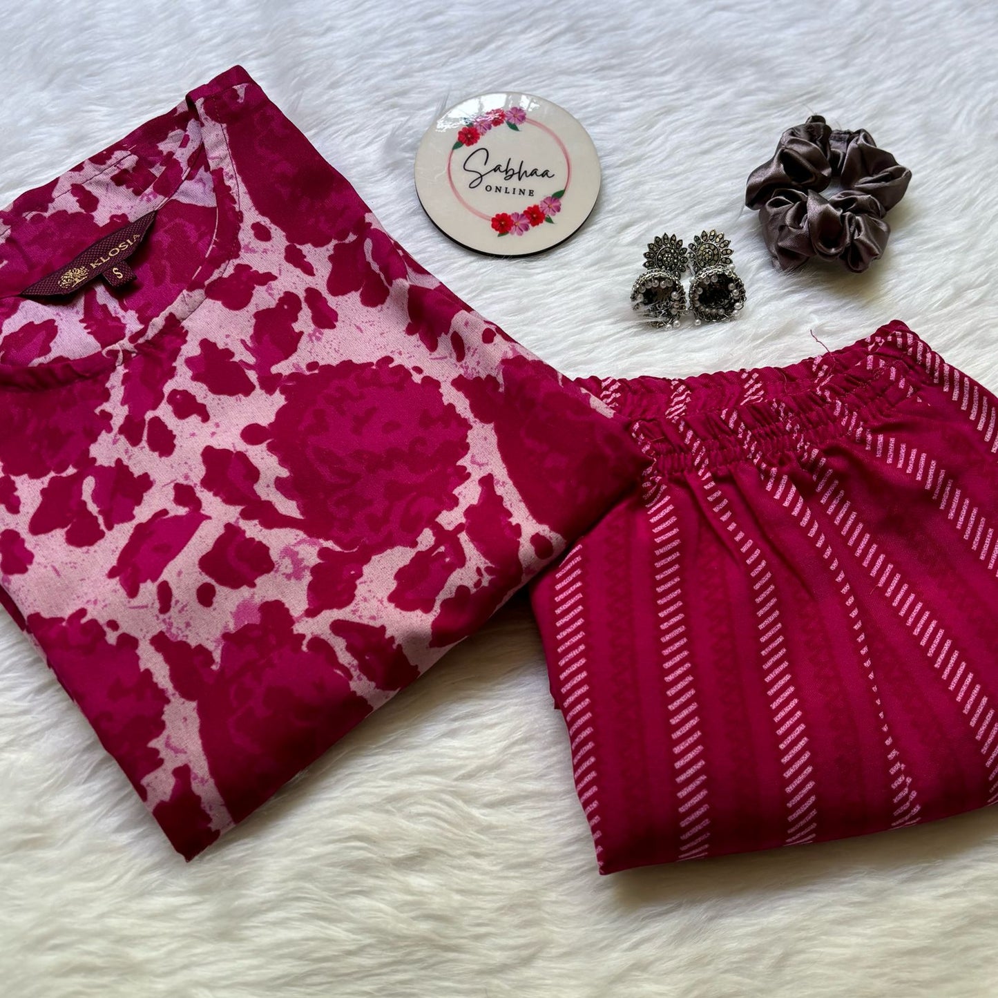 Rose - Pink Cotton Kurti Pant set