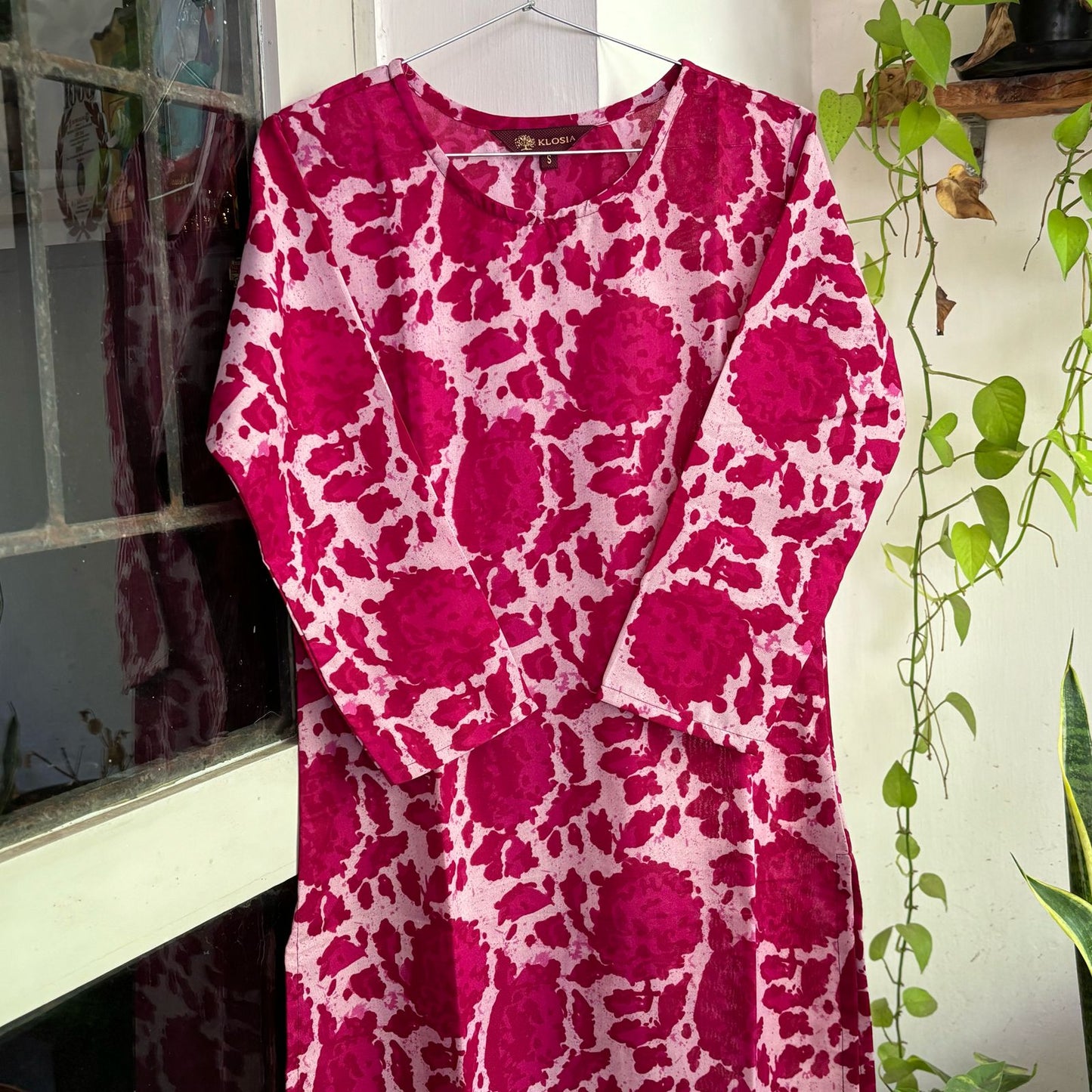 Rose - Pink Cotton Kurti Pant set